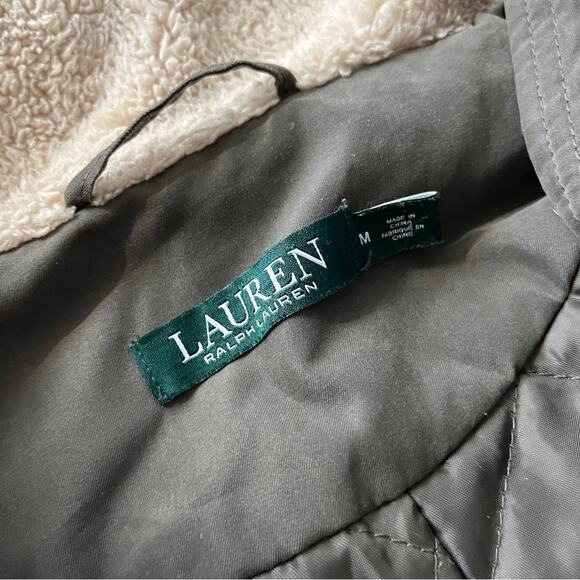Lauren Ralph Lauren Faux Sherpa Hooded jacket green - M - Picture 11 of 12